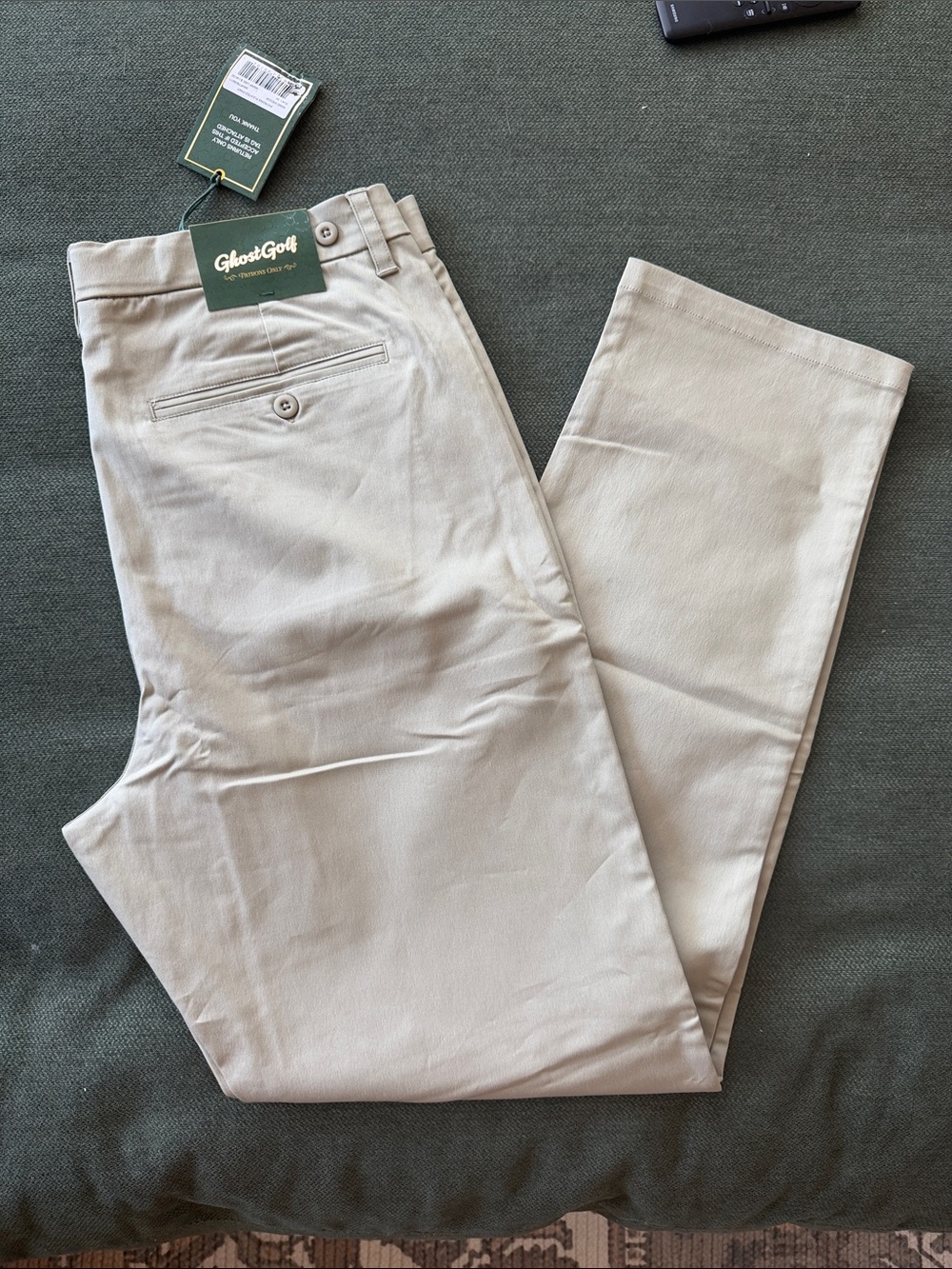 Ghost Golf Patrons Collections Men’s Khaki Chino Pants - Size 34 - Brand New